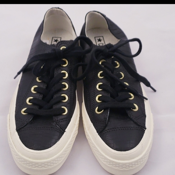 Converse Shoes - Converse Chuck Taylor Black leather croc pattern
